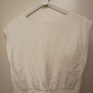 a new day Cream Textured Women's Blouse